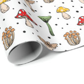 Woodland Mushroom Pattern Wrapping Paper Cadeaupapier (Rol Hoek)