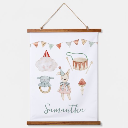 Woodland Mushroom Toys Aangepaste Kind kamer Hangend Wandkleed (Voorkant)