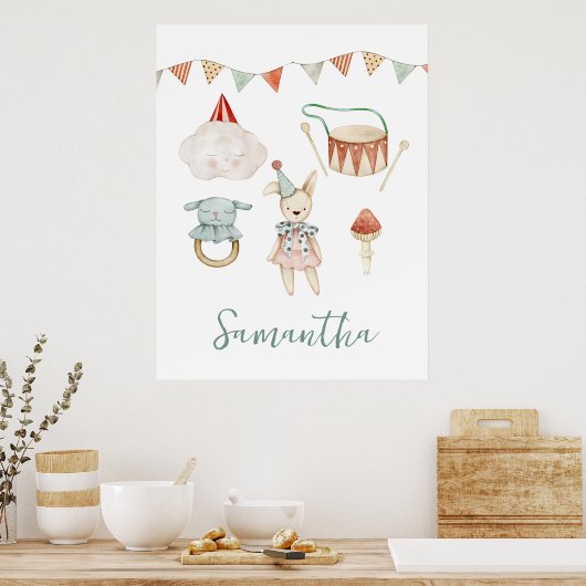 Woodland Mushroom Toys Aangepaste Kind kamer Poster (Keuken)