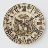 Woodland Mushroom Wall Clock Grote Klok (Voorkant)