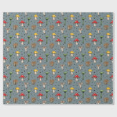 Woodland Mushrooms Pattern Wrapping Paper Cadeaupapier (Vlak)