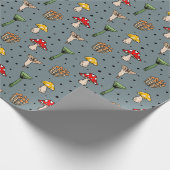 Woodland Mushrooms Pattern Wrapping Paper Cadeaupapier (Hoek)