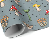 Woodland Mushrooms Pattern Wrapping Paper Cadeaupapier (Rol Hoek)