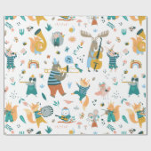 Woodland Music Band Cadeaupapier (Vlak)