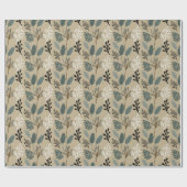 Woodland Muted Earth Tones Foliage Pattern Cadeaupapier (Vlak)