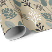 Woodland Muted Earth Tones Foliage Pattern Cadeaupapier (Rol Hoek)