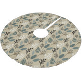 Woodland Muted Earth Tones Foliage Pattern Kerstboom Rok (Gekanteld)