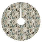 Woodland Muted Earth Tones Foliage Pattern Kerstboom Rok (Voorkant)