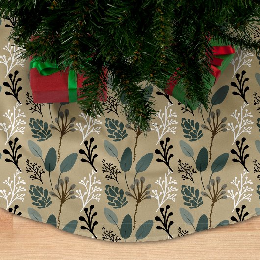 Woodland Muted Earth Tones Foliage Pattern Kerstboom Rok