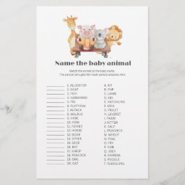 Woodland Naam van de baby dier baby shower spel