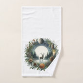 Woodland Nature Wildlife Deer Moon Bad Handdoek (Handdoek)