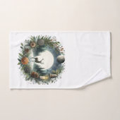 Woodland Nature Wildlife Deer Moon Bad Handdoek (Handdoek)