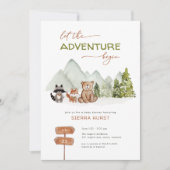 Woodland Natuur Adventure Baby shower Invitation Kaart (Voorkant)