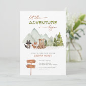 Woodland Natuur Adventure Baby shower Invitation Kaart (Staand voorkant)