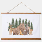 Woodland Natuur Wilde Dieren Kwekerij Decor Hangend Wandkleed (Voorkant)