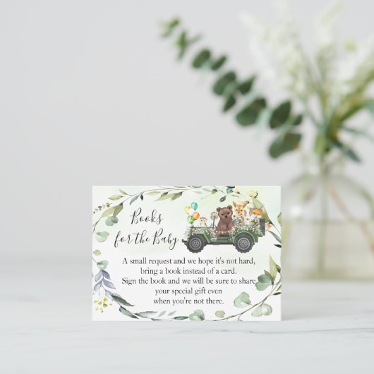 Woodland Neem een Baby shower-boekenkaart mee Plaatskaartje (Staand voorkant)