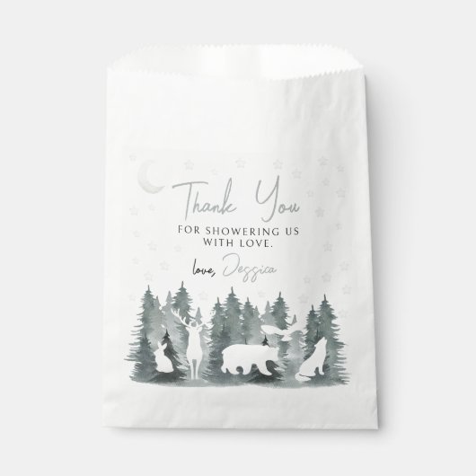 Woodland neural baby shower dank u gunst tassen bedankzakje (Voorkant)