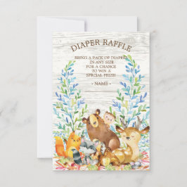 Woodland Neutraal Baby shower Diaper Raffle Ticket
