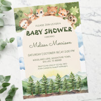 Woodland Nieuwsgierige Dieren Baby Jongen Douche