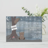 Woodland Night Beer Baby shower Kaart (Staand voorkant)