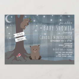 Woodland Night Beer Baby shower Kaart