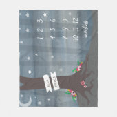 Woodland Night Floral Baby Milestone Fleece (Voorkant)