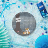 Woodland Night Fox Baby shower Papieren Bordje (Feest)