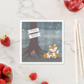 Woodland Night Fox Boy Baby shower Servet (Insitu)