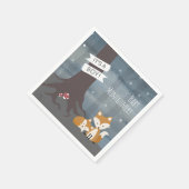 Woodland Night Fox Boy Baby shower Servet (Hoek)