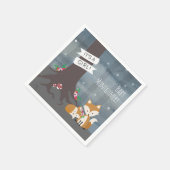 Woodland Night Fox Meisje Baby shower Servet (Hoek)