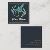 Woodland Night Luna Moth Vierkante Visitekaartje (Voorkant / Achterkant)