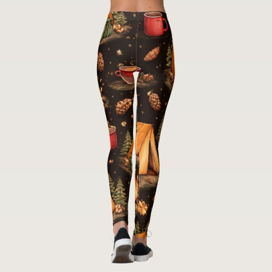 Woodland Nights Camping Pattern Leggings (Achterkant)