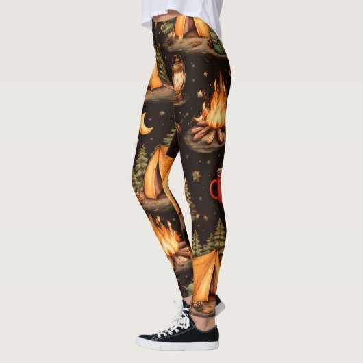 Woodland Nights Camping Pattern Leggings (Links)