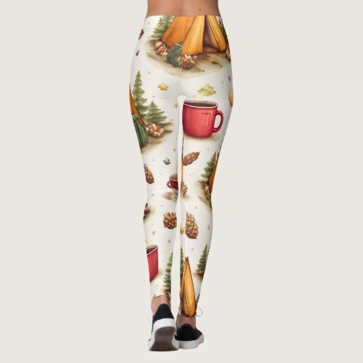 Woodland Nights Camping Pattern Leggings (Achterkant)