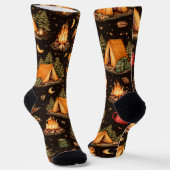 Woodland Nights Camping Pattern Soksen Sokken (Gebogen)