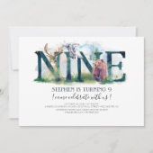 Woodland Nine - 9e verjaardag uitnodiging (Voorkant)