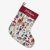 Woodland noords kerstdruk — alles-over-druk Grote  Kerstsok (Voorkant (Hangend))