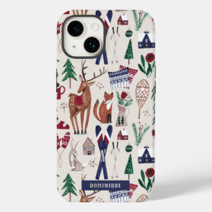 Woodland Noordse apres-ski Kerstmis all-over print Case-Mate iPhone 14 Hoesje
