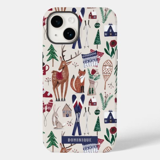 Woodland Noordse apres-ski Kerstmis all-over print Case-Mate iPhone Case (Achterkant)