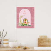 Woodland Nursery Baby Hedegel Animal Poster (Keuken)