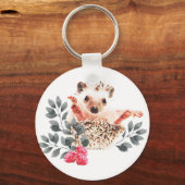 Woodland Nursery - Egel en wilde bessen Sleutelhanger (Voorkant)