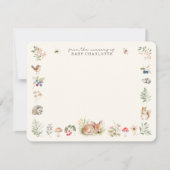 Woodland Nursery Stationery Note Card Aankondiging (Voorkant)