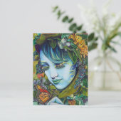 Woodland Nymph en Butterfly Friend Briefkaart (Staand voorkant)