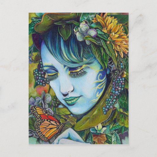 Woodland Nymph en Butterfly Friend Briefkaart (Voorkant)