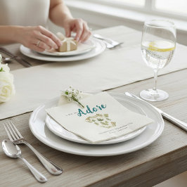 Woodland Oak Leaf "Adore" Baby Shower Napkin Servet