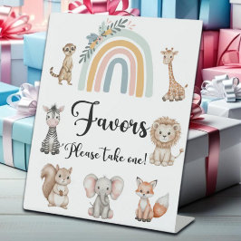 Woodland Oerwoud Animals Favors Reclamebord Met Voetstuk