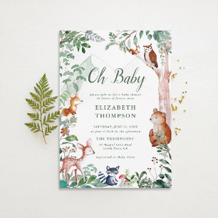 Woodland Oh Baby Betoverde Bossen Schattige Baby s Kaart