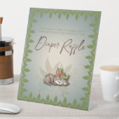 Woodland Oh Baby Deer Animals Diaper Raffle Game Reclamebord Met Voetstuk (Insitu)