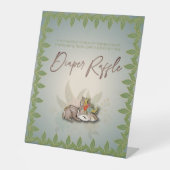 Woodland Oh Baby Deer Animals Diaper Raffle Game Reclamebord Met Voetstuk (Voorkant)