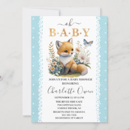 Woodland Oh Baby Fox Spring Boy Baby shower Kaart